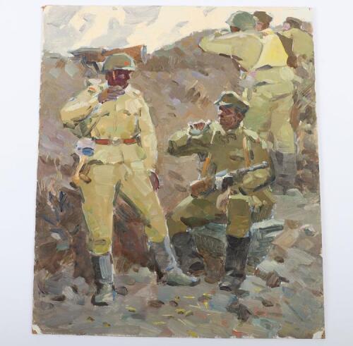 Soviet Russian Oil Painting by Vili Leopoldovich Mokrozhitskiy