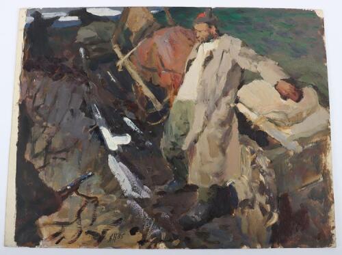 Soviet Russian Oil Painting by Anatoli Leonidovich Nasedkin &lsquo;The Food Supplies Command&rsquo;