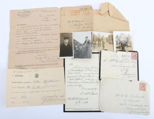 Grouping of Letters Written by and Sent To Private William Kirkland 4th / 5th Battalion Black Watch Royal Highlanders