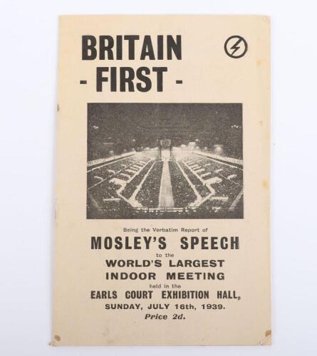 Oswald Mosley British Union of Fascists &lsquo;BRITAIN FIRST&rsquo; Booklet
