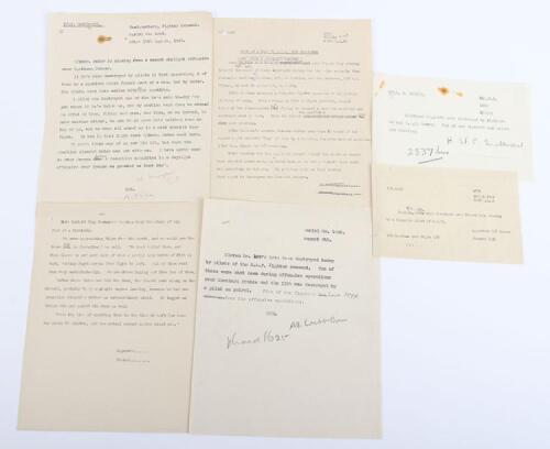 Rare and Possibly Unique Royal Air Force Fighter Command Serial Message Report Sent on 12th August 1941, Reporting That Wing Commander Douglas Bader was Missing Whilst on Operations
