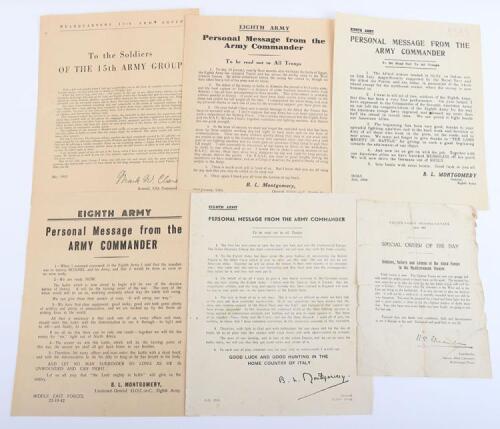 Grouping of WW2 Allied Personal Messages and Order of the Day Printed Documents of the Allied Commanders