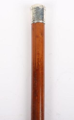 Hallmarked Silver School of Musketry Hythe Presentation Cane