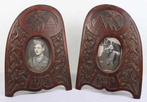 Fine Quality Pair of Carved Aircraft Propeller Tip Photograph Frames,