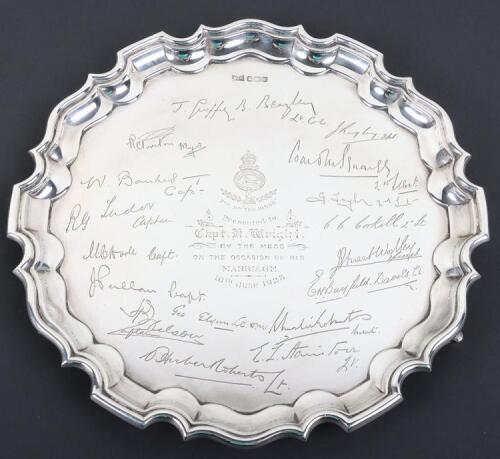 Fine Quality Hallmarked Silver Presentation 7th Battalion Kings Liverpool Regiment Tray