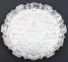 Fine Quality Hallmarked Silver Presentation 7th Battalion Kings Liverpool Regiment Tray