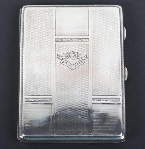 Hallmarked Silver Royal Navy Cigarette Case