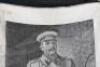 Scarce WW2 Period Soviet Russian Embroidered Silk Portrait of Joseph Stalin - 4