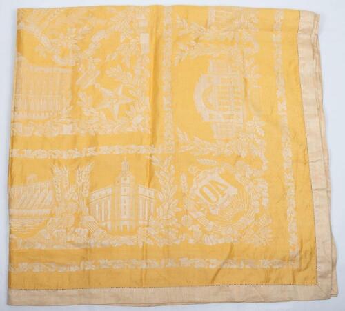 Rare Soviet Russian State Banqueting Table Cloth Commemorating 40 Years Since the 1917 Revolution