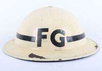 WW2 British Home Front Fire Guard Leaders Steel Helmet