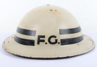 WW2 British Home Front Fire Guard Senior Leaders Steel Helmet