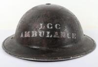 WW2 British Civil Defence London County Council Ambulance Drivers Steel Helmet