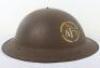Scarce WW2 British Home Front Telephone Operator Auxiliary Fire Service Steel Helmet - 3