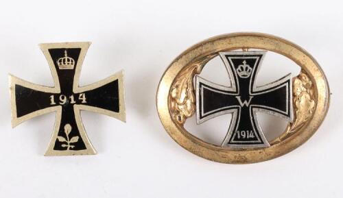 2x 1914 Iron Cross Brooch Pins