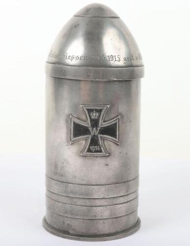 WW1 German Presentation Drinking Stein in form of Artillery Shell