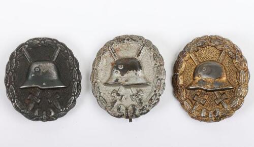 3x WW1 Imperial German Wound Badges