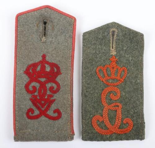 2x WW1 German Field Grey Tunic Shoulder Straps