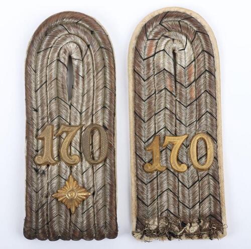 WW1 German Infantry Regiment Nr 170 Officers Shoulder Straps