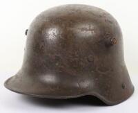 WW1 German M-16 Battle Damaged Steel Combat Helmet