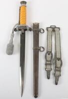 WW2 German Army Officers Dress Dagger with Hanging Straps and Portepee by Robert Klaas, Solingen