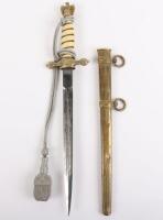 WW2 German Kriegsmarine Officers Dress Dagger by F W Holler Solingen