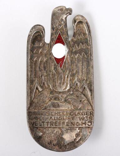 Rare Hitler Youth Deutschland Lager Welttreffen d HJ 1935 Event Badge