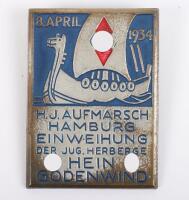 Third Reich Hitler Youth Aufmarsch Hamburg 1934 Rally Badge