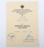 WW2 German Iron Cross 2nd Class Award Citation with Signature of Knights Cross with Oakleaves Winner General Theodor Scherer - 4