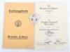 WW2 German West Wall Medal Citation - 2