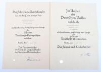 Third Reich 25 Year & 40 Year Faithful Service Decoration Citations