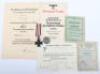 Third Reich 25 Years Faithful Service Decoration Citation Awarded to Albert Ortel - 2