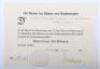 Third Reich 25 Years Faithful Service Decoration Citation Awarded to Albert Ortel - 5