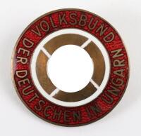 Scarce Third Reich Peoples League of German Hungarians Enamel Party Badge