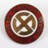 Scarce Third Reich Peoples League of German Hungarians Enamel Party Badge - 2