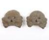 Pair of WW2 German Panzer Collar Skulls