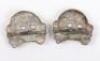 Pair of WW2 German Panzer Collar Skulls - 2