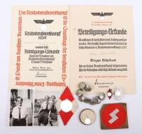 Third Reich B.D.M (Bund Deutscher Madel) Insignia and Document Grouping of Wilma Sunderbruch