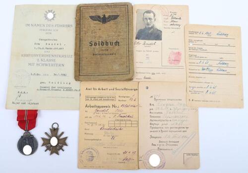 WW2 German Soldbuch, Citation and Award Grouping of Radioman Otto Bendel, 1./ Panzer Korps-Nachrichten Abteilung 441 (Panzer Corps Intelligence Department), Part of XXXXI Panzer Korps, Which Saw Heavy Combat on the Eastern Front during the Battle of Kursk