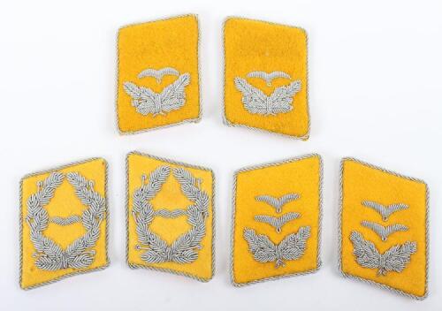 3x Pairs of Luftwaffe Officer Rank Flight Section Collar Tabs
