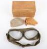 WW2 German Luftwaffe Aircrew Flying Goggles in Original Box of Issue