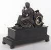 A late 19th century French slate and marble mantle clock - 3