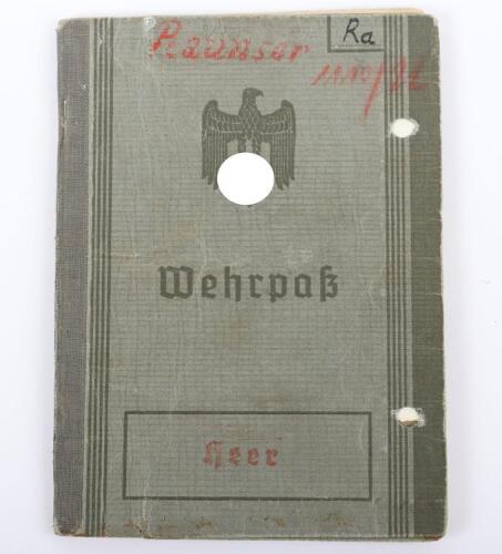 WW2 German Army Wehrpass Issued to a Medic in Mountain Troop Regiment Serving in North Finland