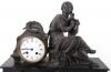 A late 19th century French slate and marble mantle clock - 10