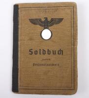 WW2 German Army Soldbuch of Schutzen Peter Michel Grenadier Kompanie Landschutz Ersatz Abteilung Battalion 1/9