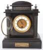 A late Victorian slate mantle clock - 5