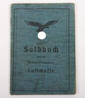 WW2 German Luftwaffe Soldbuch Flieger Ersatz Batl XVII