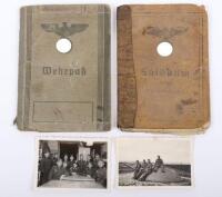 WW2 German Wehrpass & Soldbuch Pair of Adolf Knobloch Landesschutzen Battalions