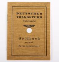 WW2 German Deutscher Volkssturm Soldbuch