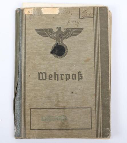WW2 German Luftwaffe Wehrpass, Citation and War Service Cross 2nd Class of Unteroffizier Erich Gollor Luftwaffe Signals Section