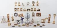 A selection of modern miniature clocks